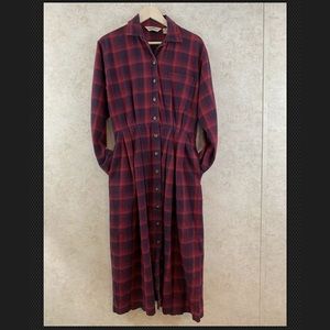 EDDIE BAUER Long Buffalo Plaid Dress With Pockets
